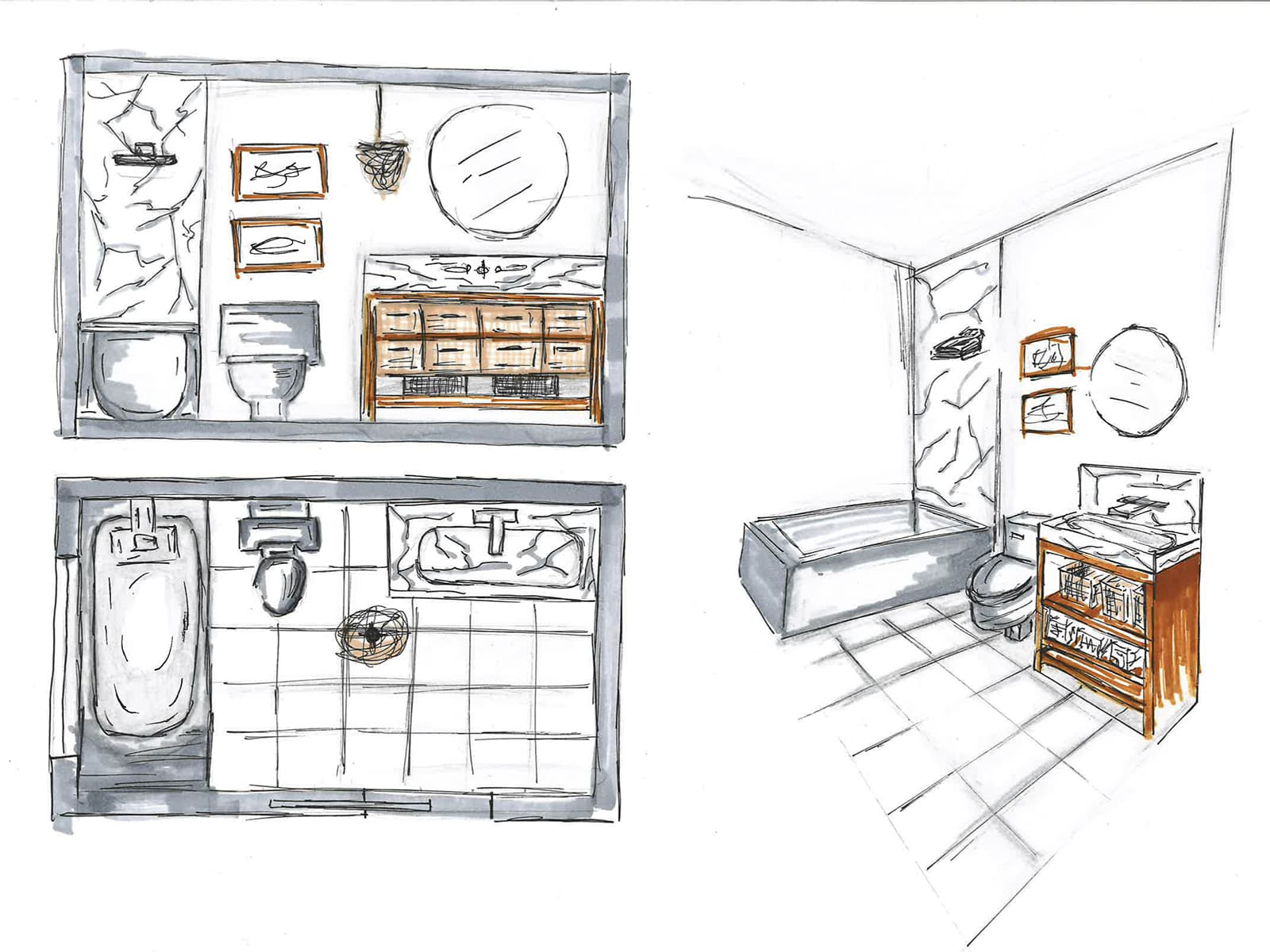 Cours de rough : les étudiants de 2ème année en Bachelor Design d’Espace affûtent leur coup de crayon