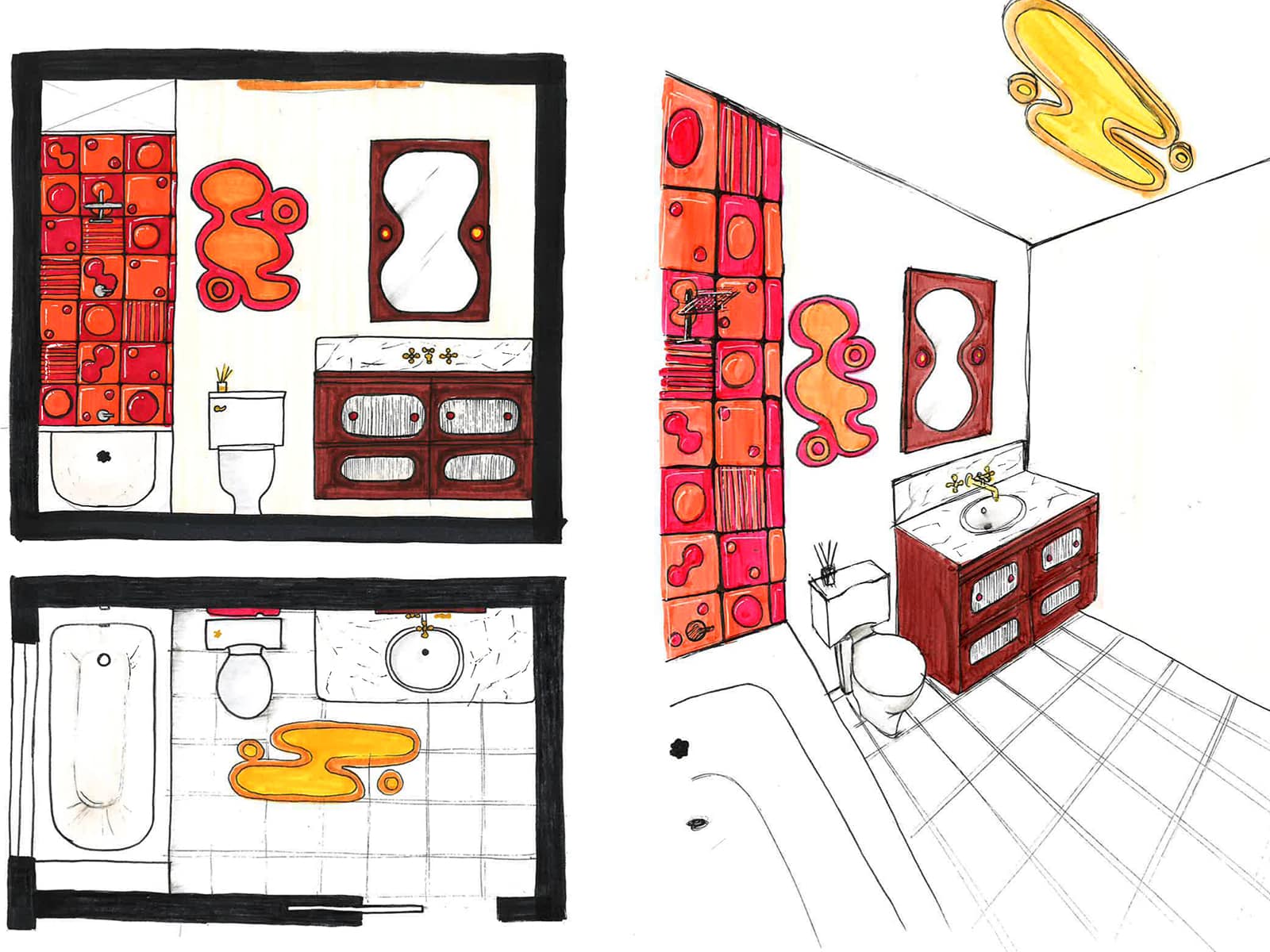 Cours de rough : les étudiants de 2ème année en Bachelor Design d’Espace affûtent leur coup de crayon